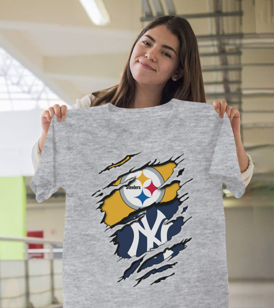 Steelers Yankees Dual Logo Fusion T-Shirt