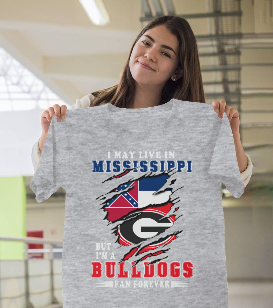 Mississippi Bulldogs Fan Forever with State and Team Pride Tear T-Shirt