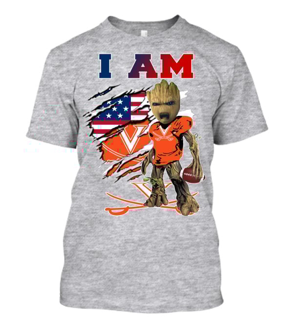 I Am Cavaliers Groot Football Virginia Flag T-Shirt