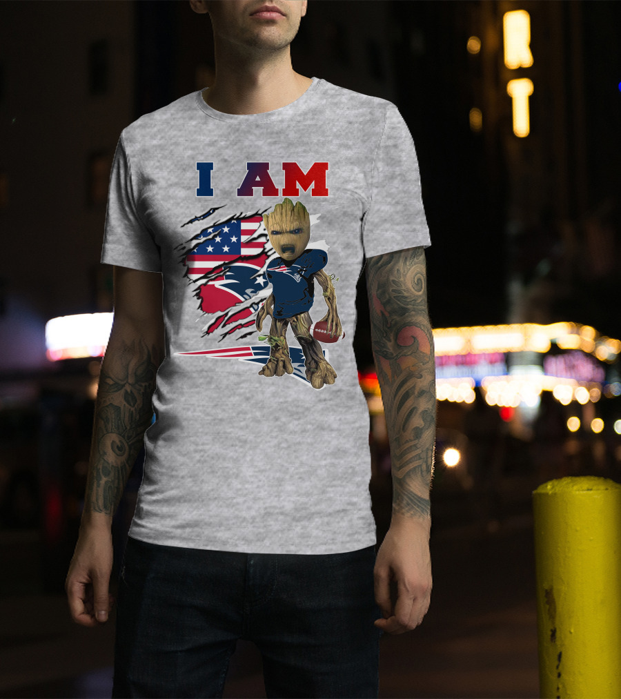 I Am Groot Patriots Football T-Shirt