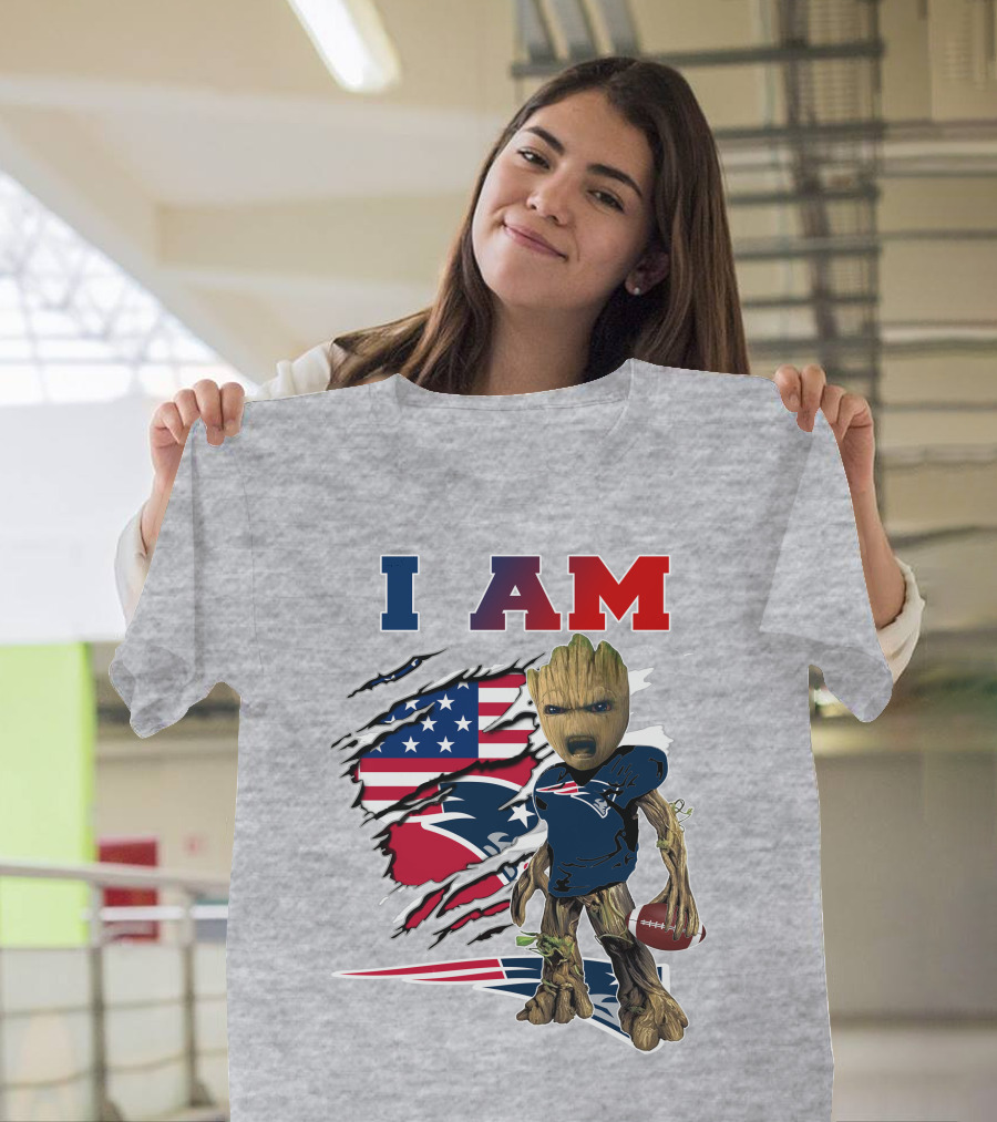 I Am Groot Patriots Football T-Shirt