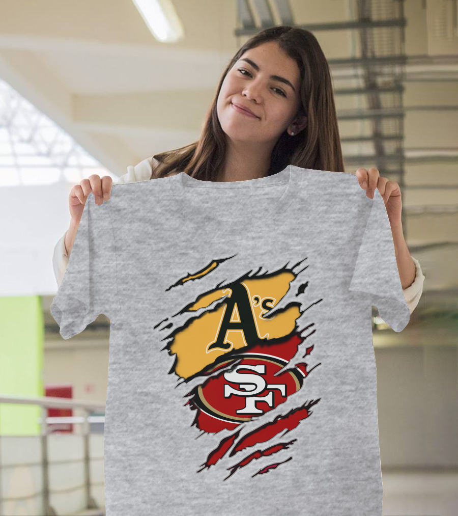 Sf 49ers Oakland Athletics Team Logos T-Shirt
