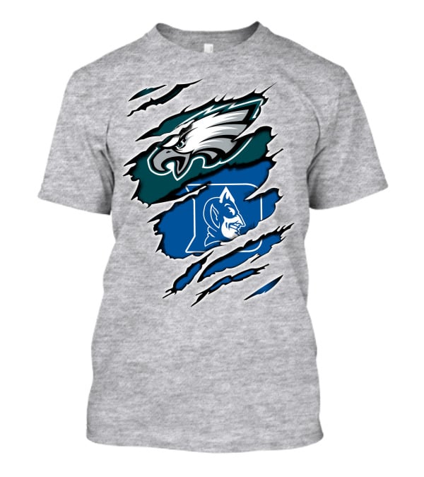 Eagles Duke Blue Devils Ripped Claw T-Shirt
