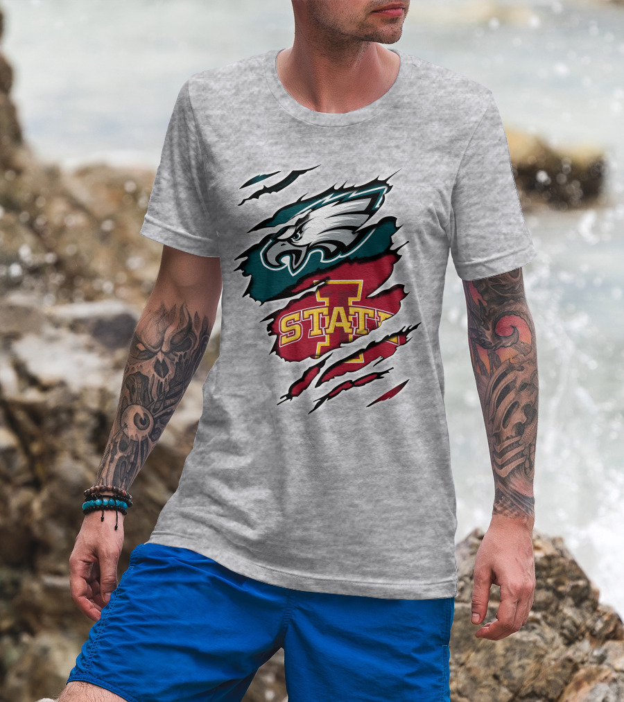 Philadelphia Eagles Iowa State Torn Claw T-Shirt