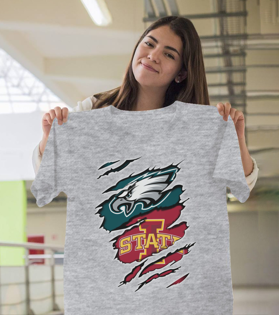 Philadelphia Eagles Iowa State Torn Claw T-Shirt