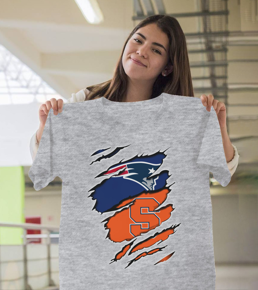 Patriots Syracuse S Logo Ripped Effect T-Shirt