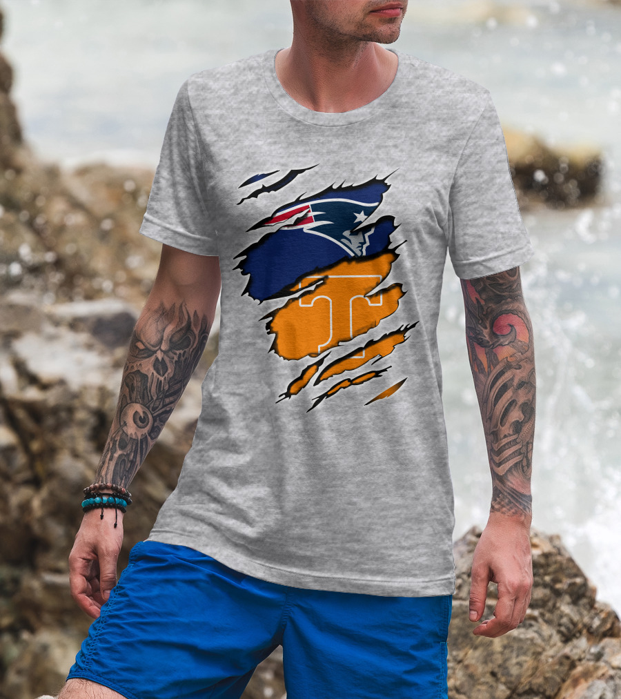 Patriots Tennessee Volunteers Dual Team Logo Combo T-Shirt