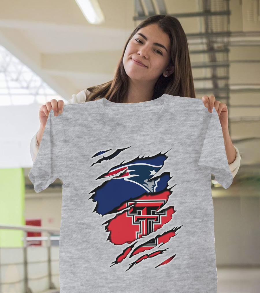 Patriots Texas Tech Dual Logo Fusion T-Shirt
