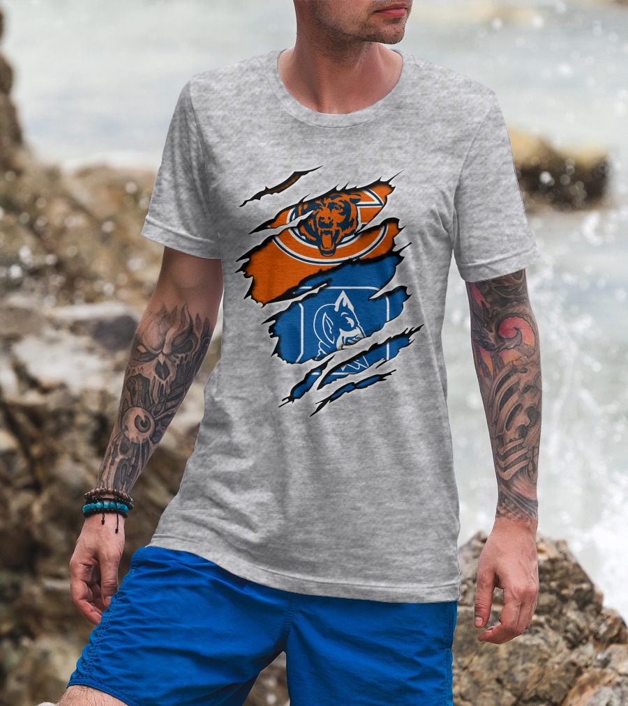 Chicago Bears Duke Blue Devils Fusion T-Shirt