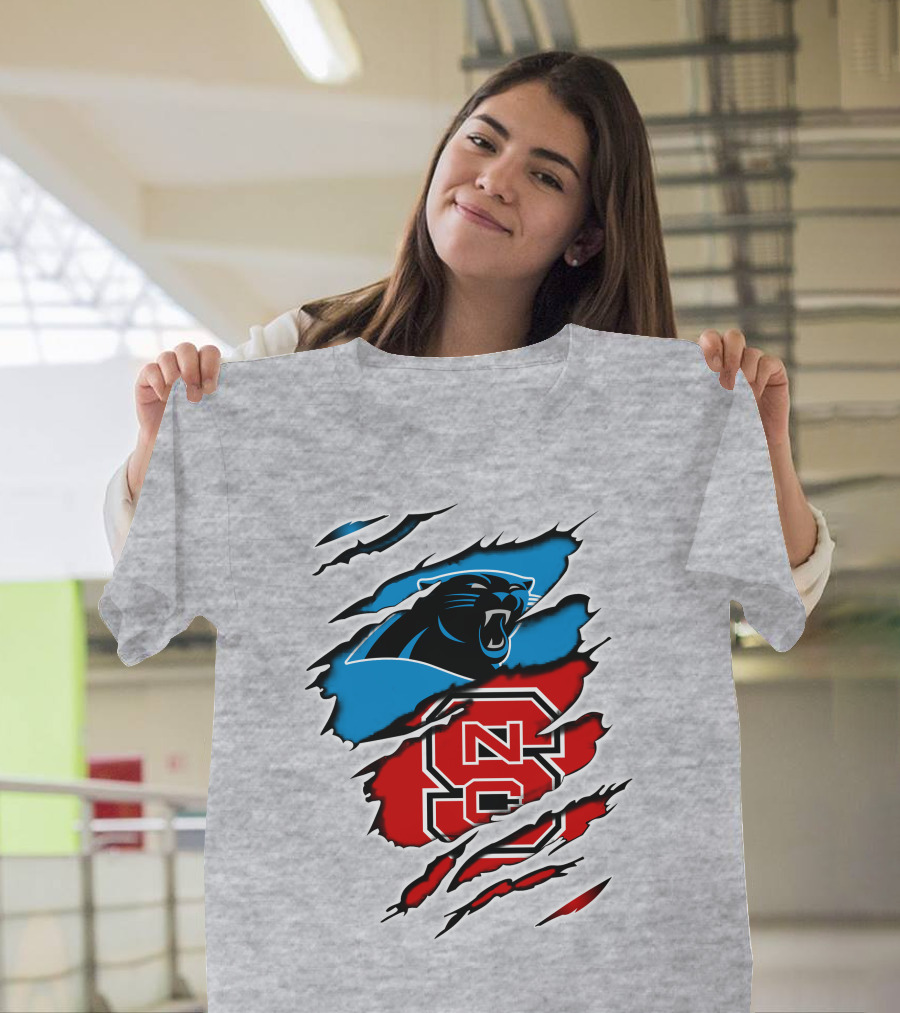 Carolina Panthers NC State Wolfpack Claw Marks T-Shirt
