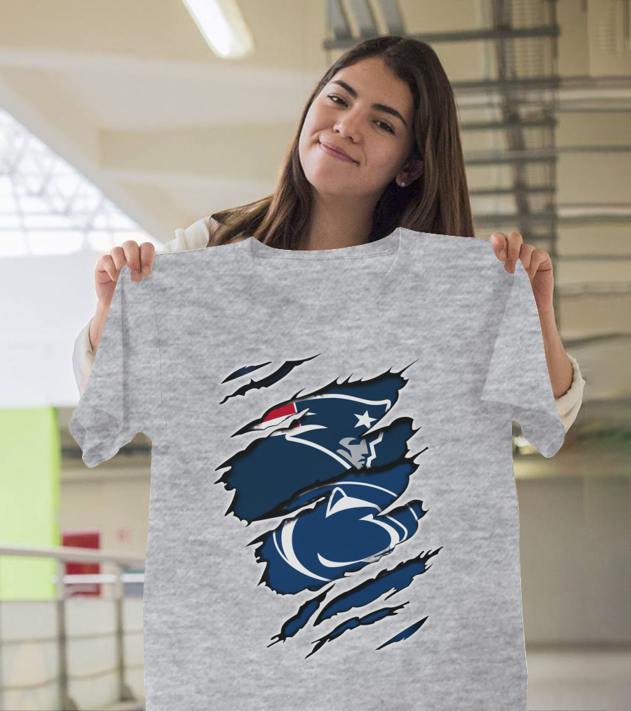 New England Patriots Penn State Nittany Lions Crossover Fan T-Shirt