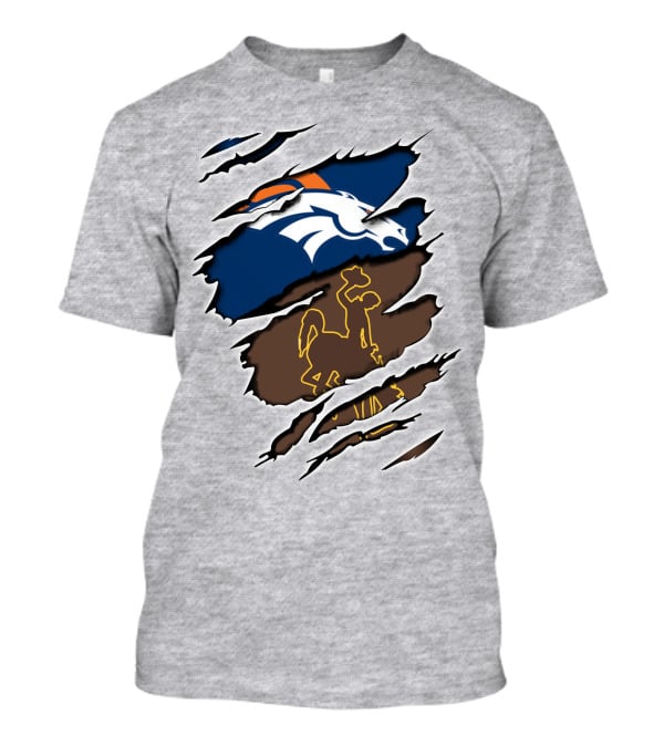 Denver Broncos Wyoming Cowboy Logo Fusion T-Shirt