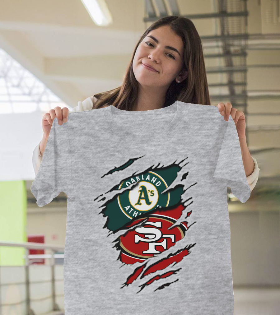 Oakland Athletics And San Francisco 49ers Logo Mashup T-Shirt