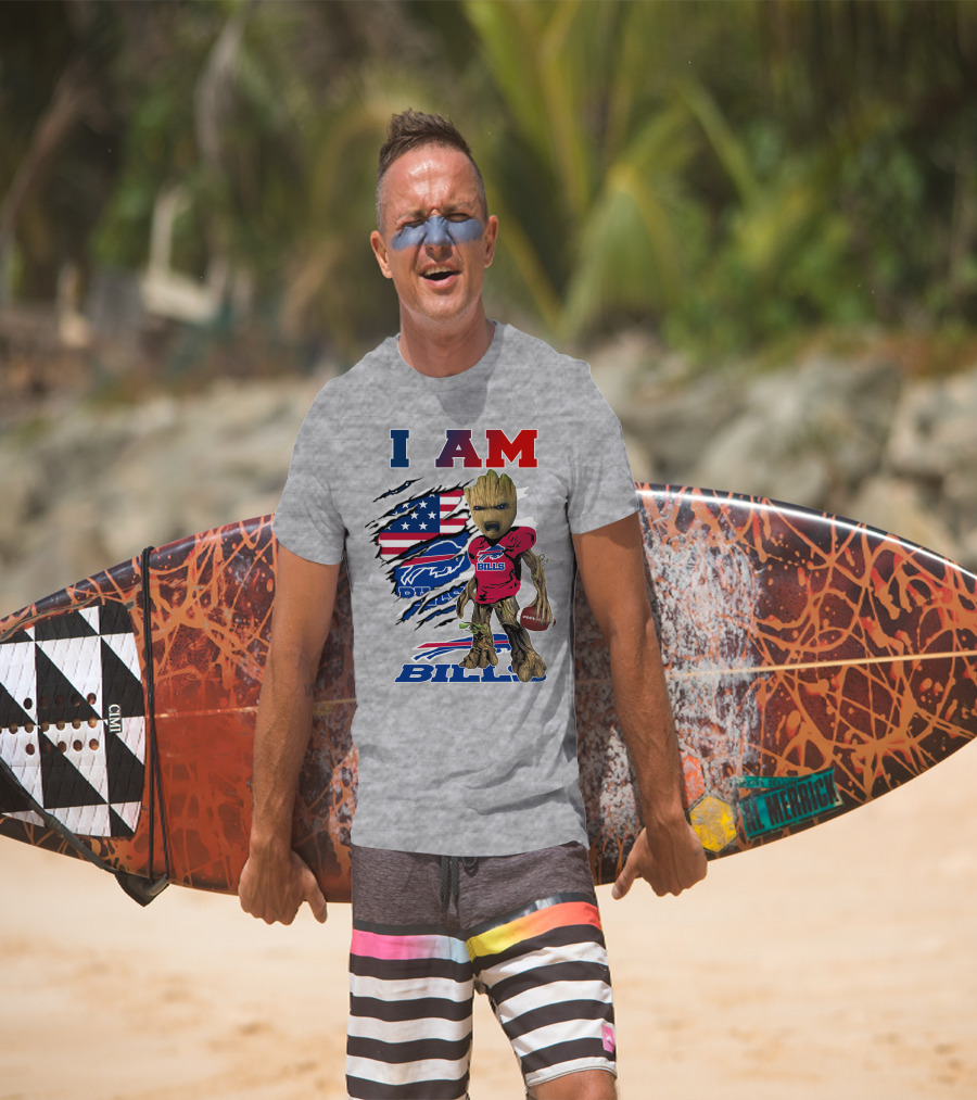 I Am Bills Buffalo Football Groot Usa Flag T-Shirt