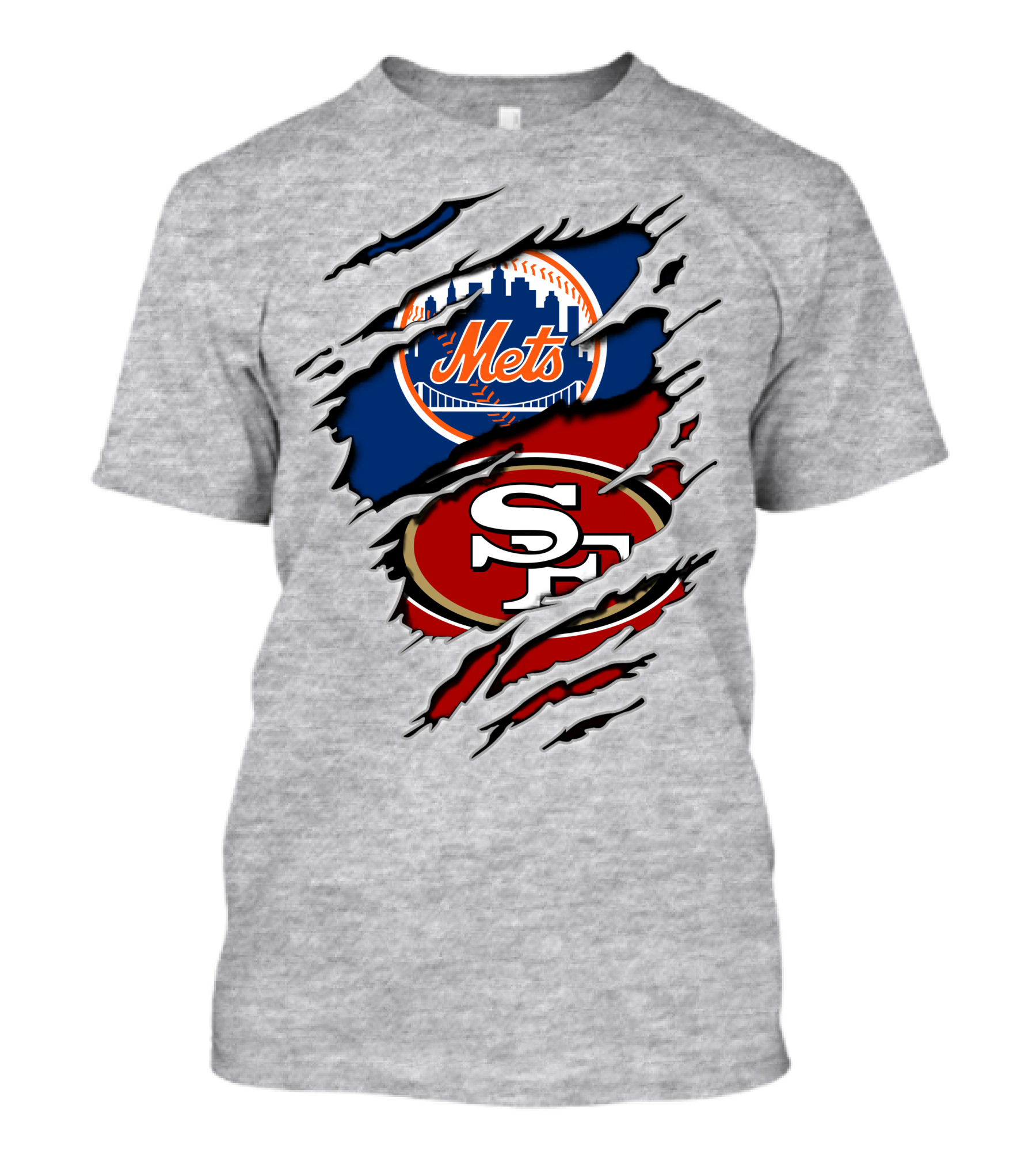 49ers Sf Mets City Skyline Football Baseball Crossover T-Shirt