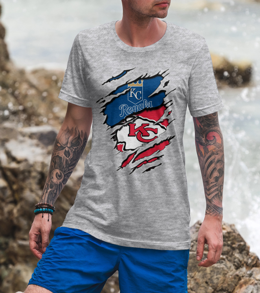 Kansas City Chiefs Royals Kc Logo Fusion T-Shirt