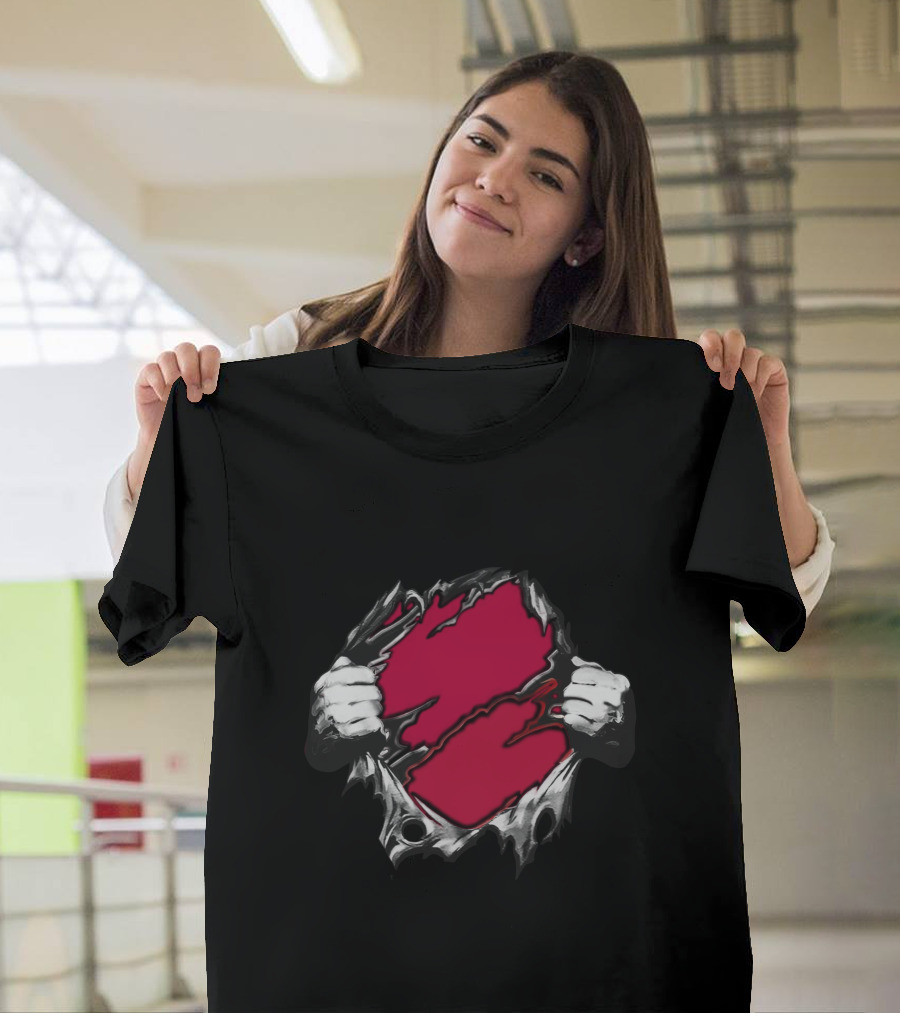 Bama Crimson Ripped Superhero T-Shirt