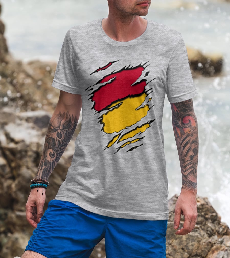 5Stee Red And Yellow Scratch Marks T-Shirt