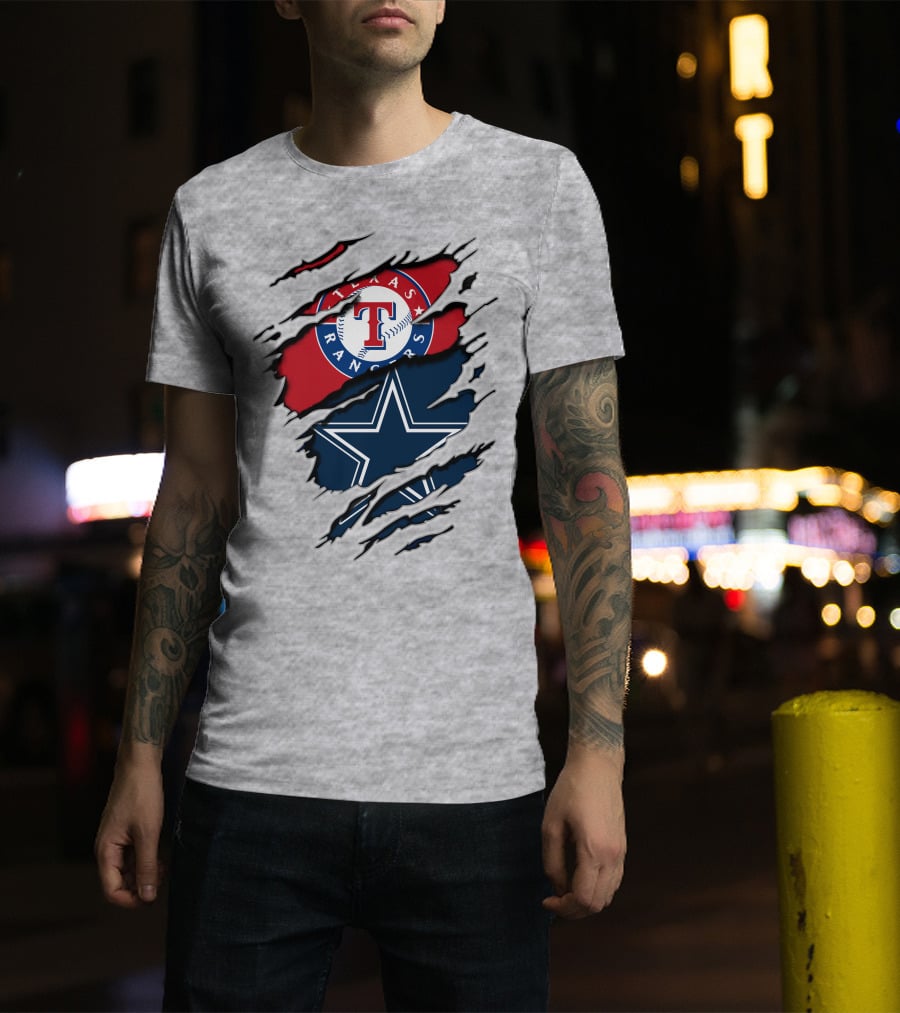 Texas Rangers Dallas Cowboys Logo Mashup T-Shirt