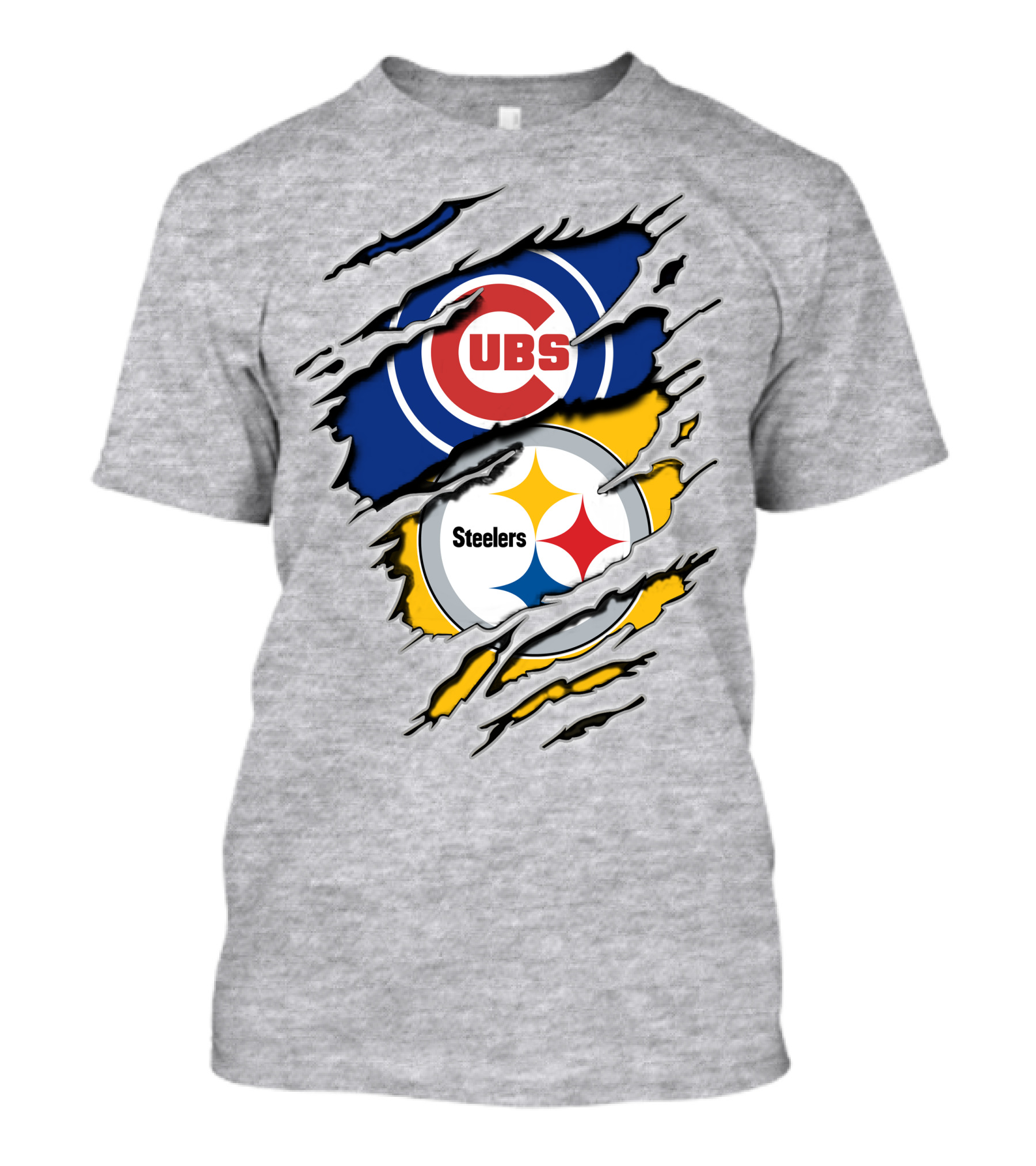 Steelers Cubs Logos Torn Layers T-Shirt