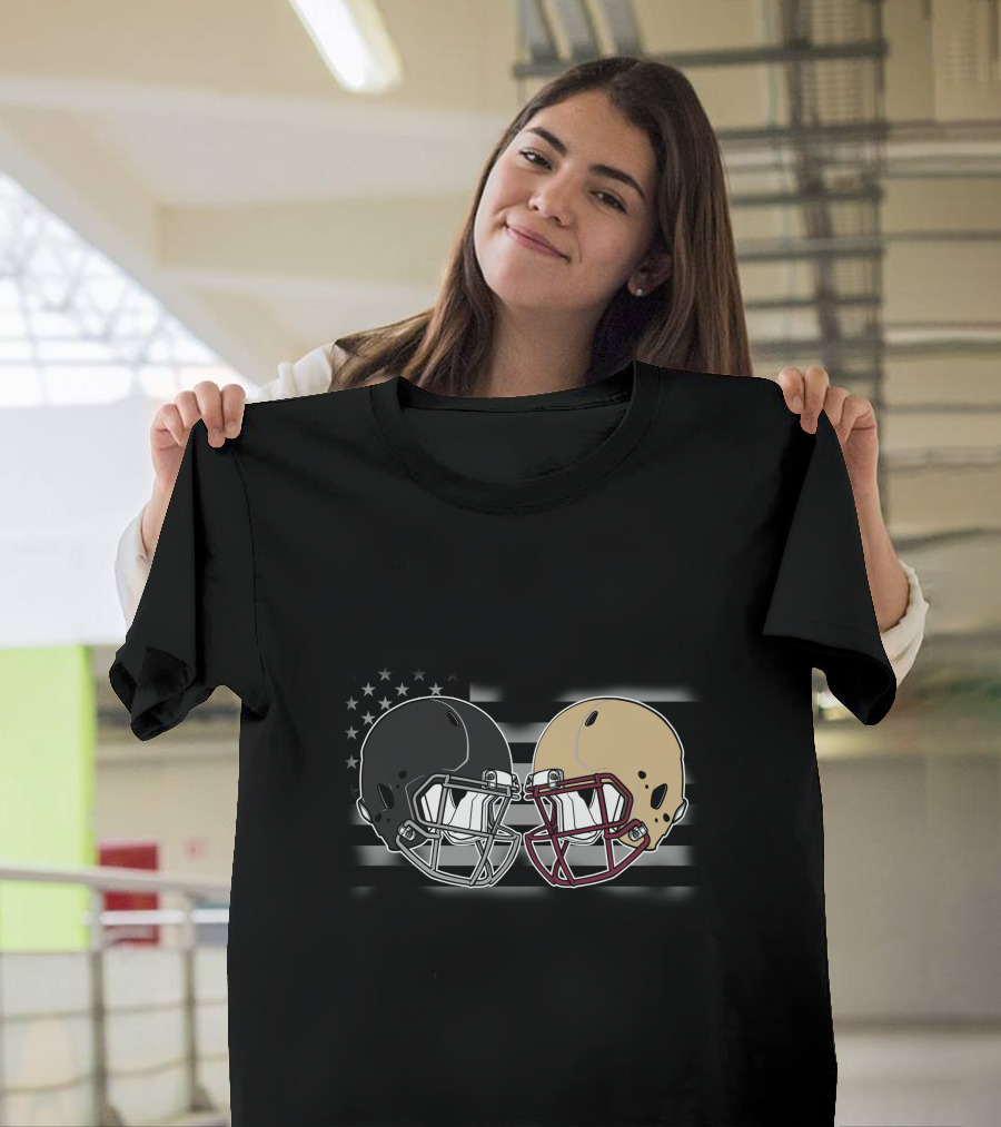 Bucca Semi American Football Helmets Flag T-Shirt