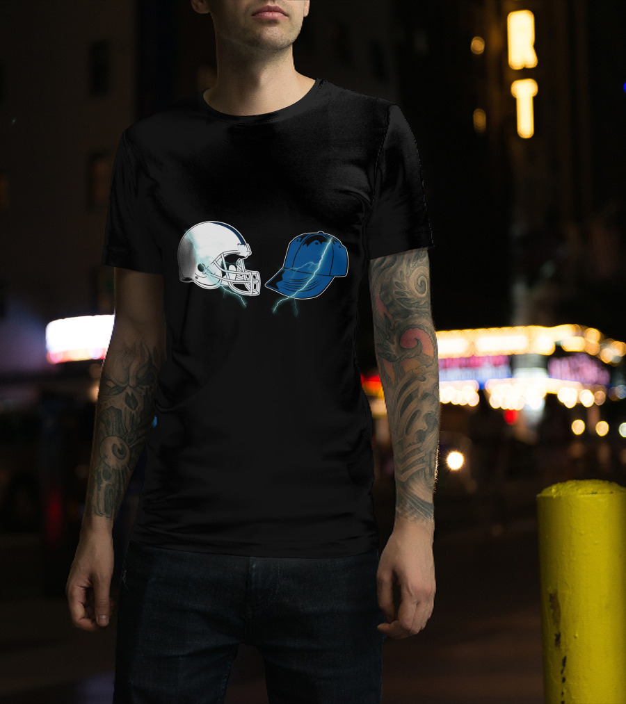 Football Helmet Cap Lightning Showdown T-Shirt