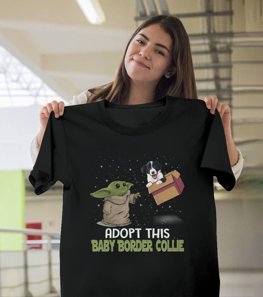 Adopt This Baby Yoda Border Collie T-Shirt