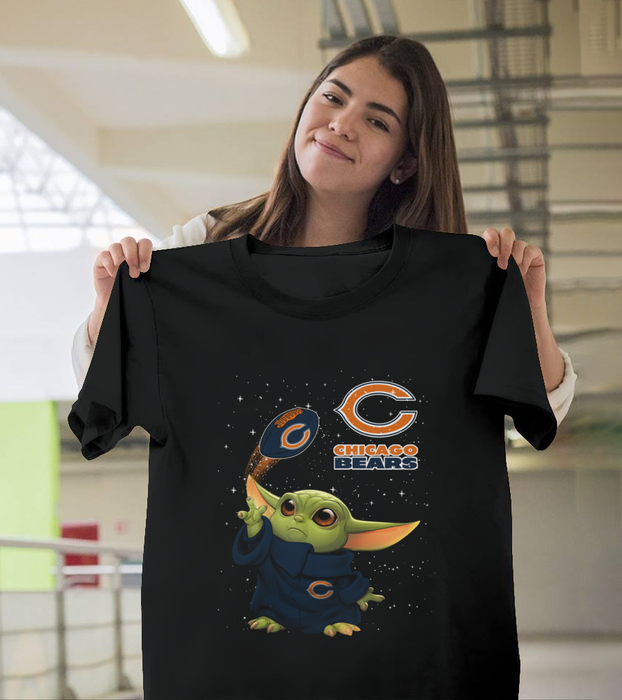 Baby Yoda Chicago Bears Football Force Magic T-Shirt