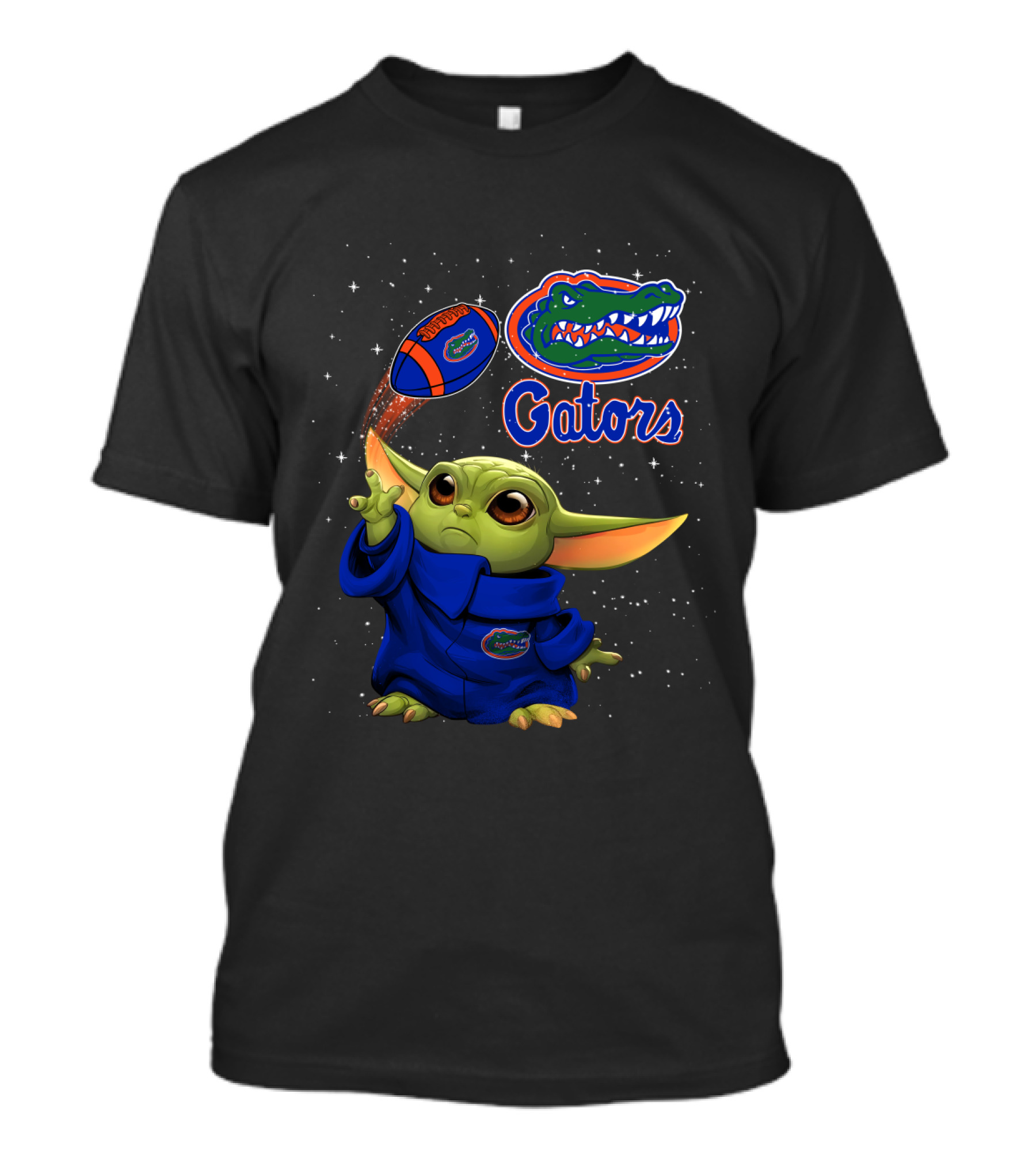 Baby Yoda Florida Gators Logo Football T-Shirt