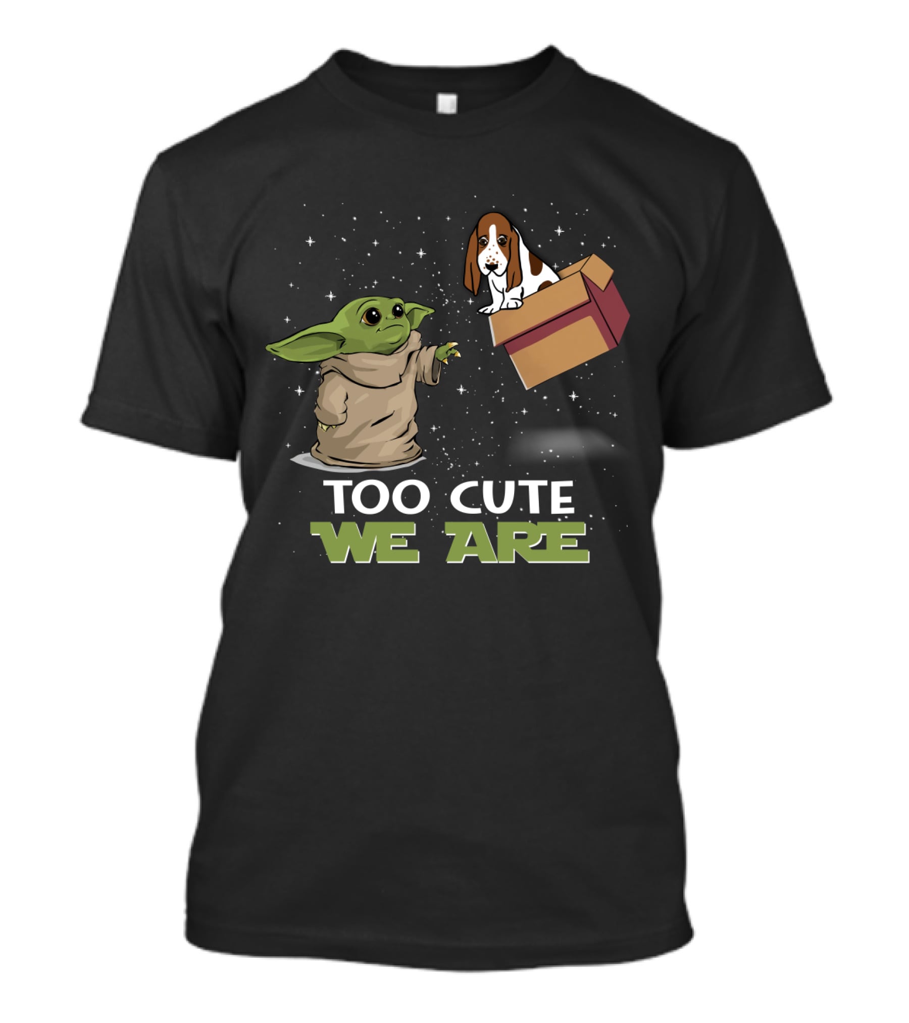 Too Cute We Are Baby Yoda Basset Hound T-Shirt