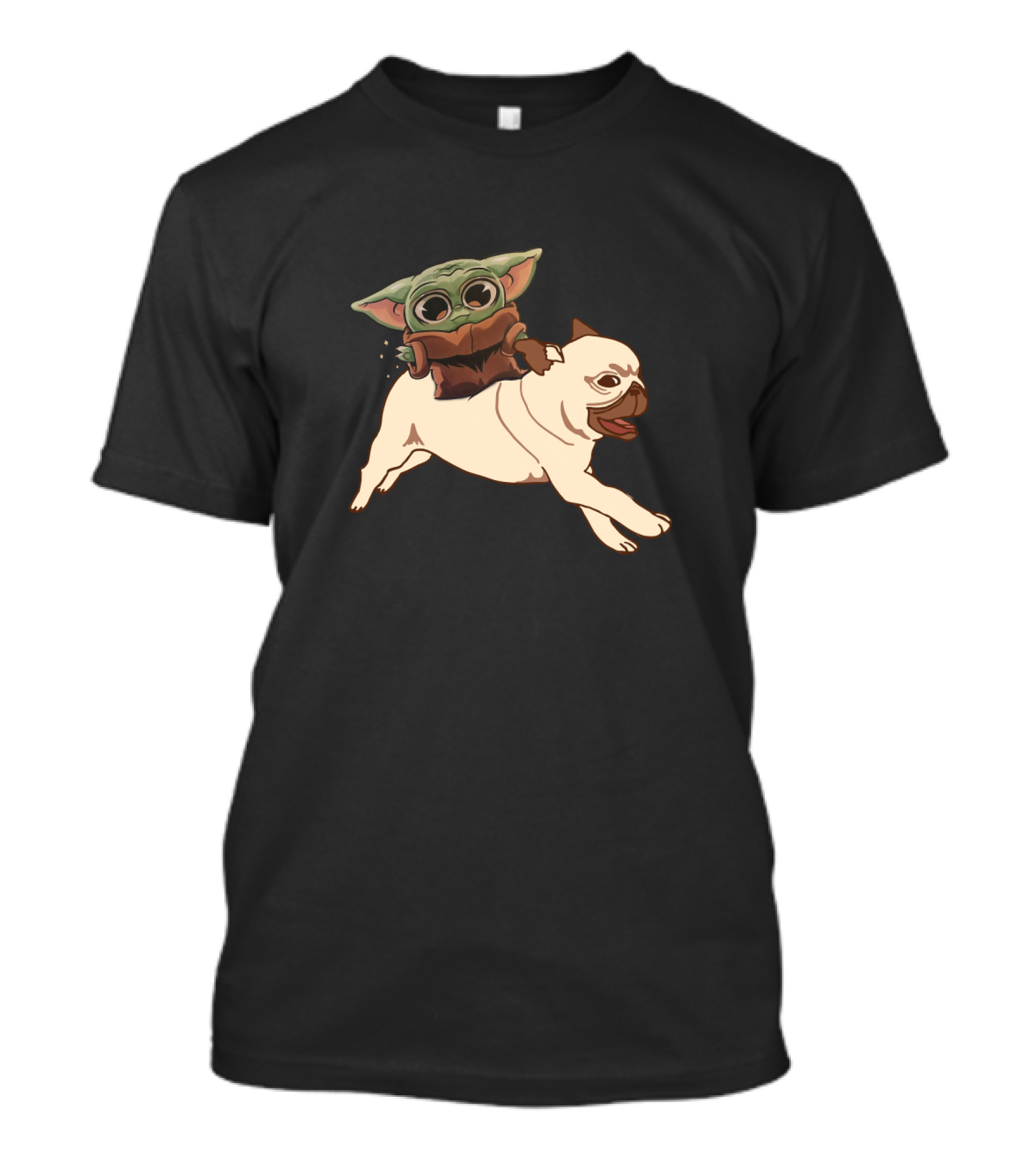 Pug With Child Character Riding T-Shirt