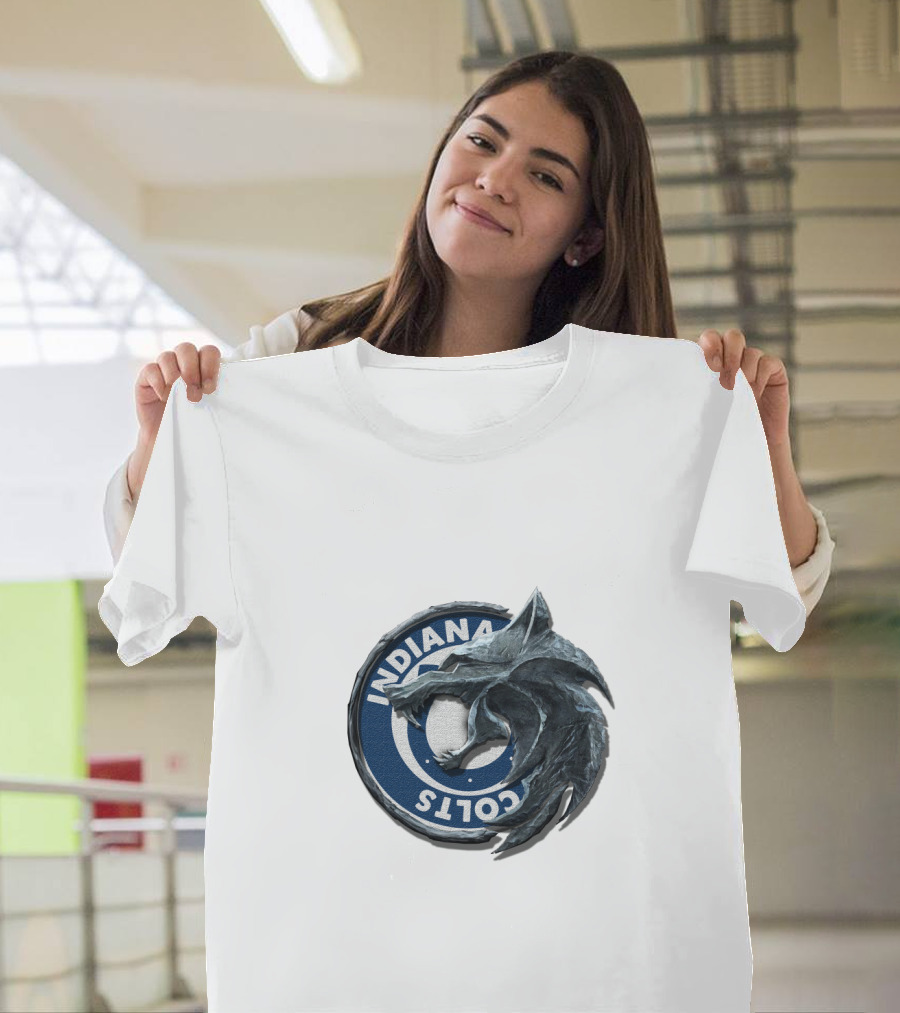 Indiana Colts Wolf Hybrid Logo T-Shirt