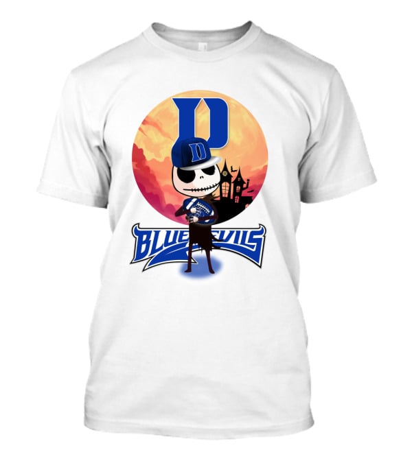Duke Blue Devils Skeleton Halloween Scene T-Shirt