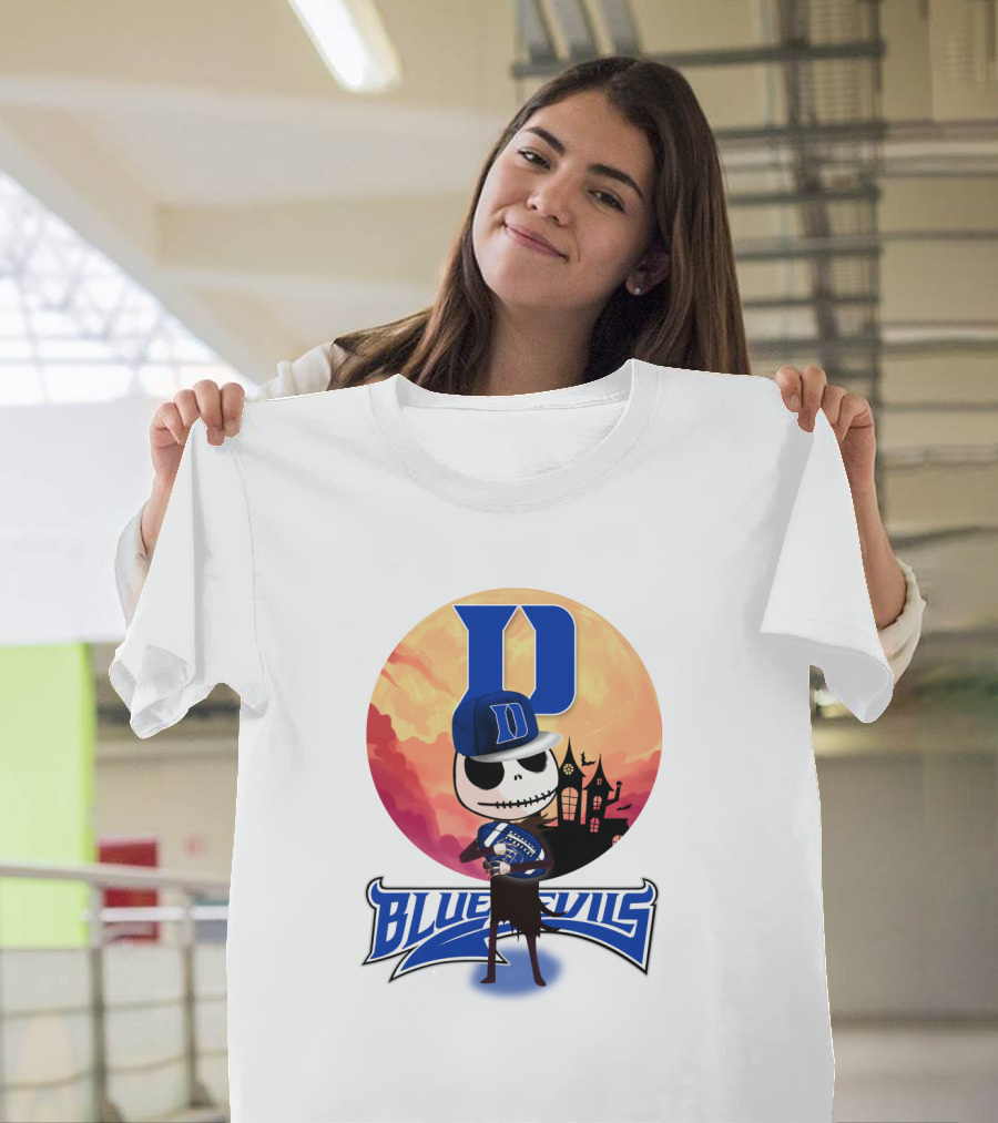 Duke Blue Devils Skeleton Halloween Scene T-Shirt
