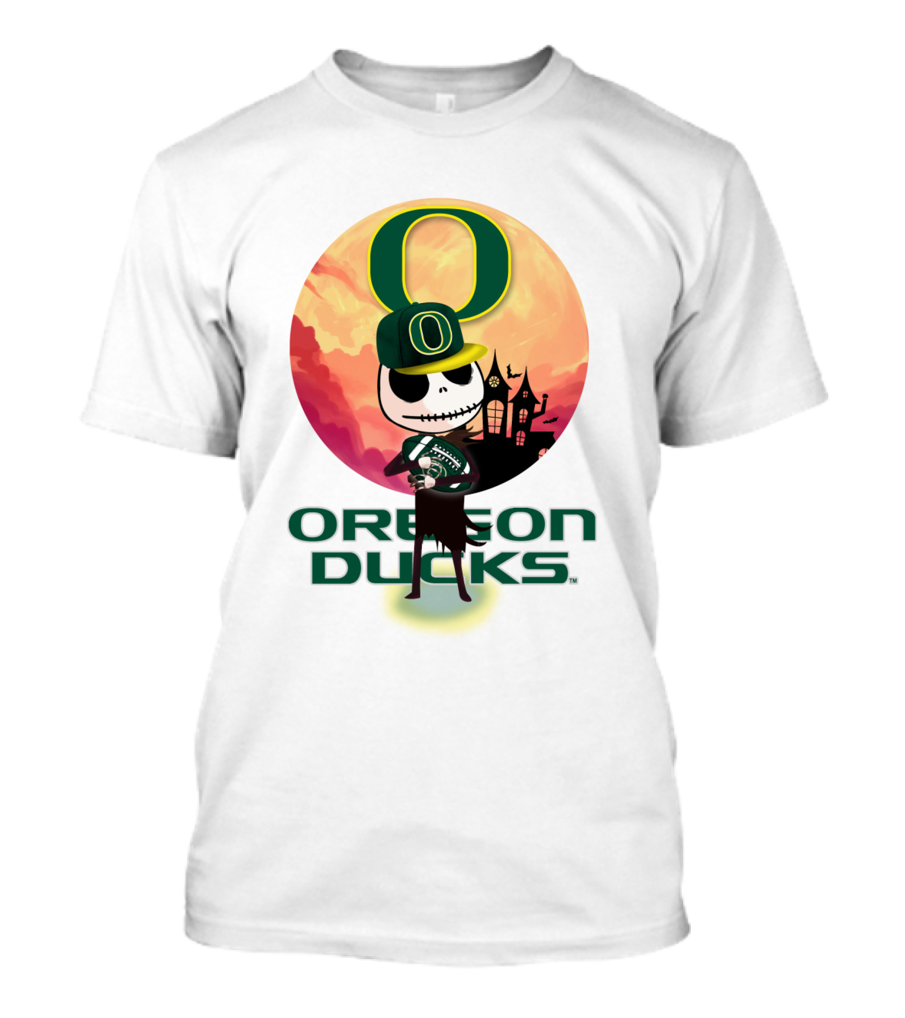 Oregon Ducks Halloween Skeleton O T-Shirt