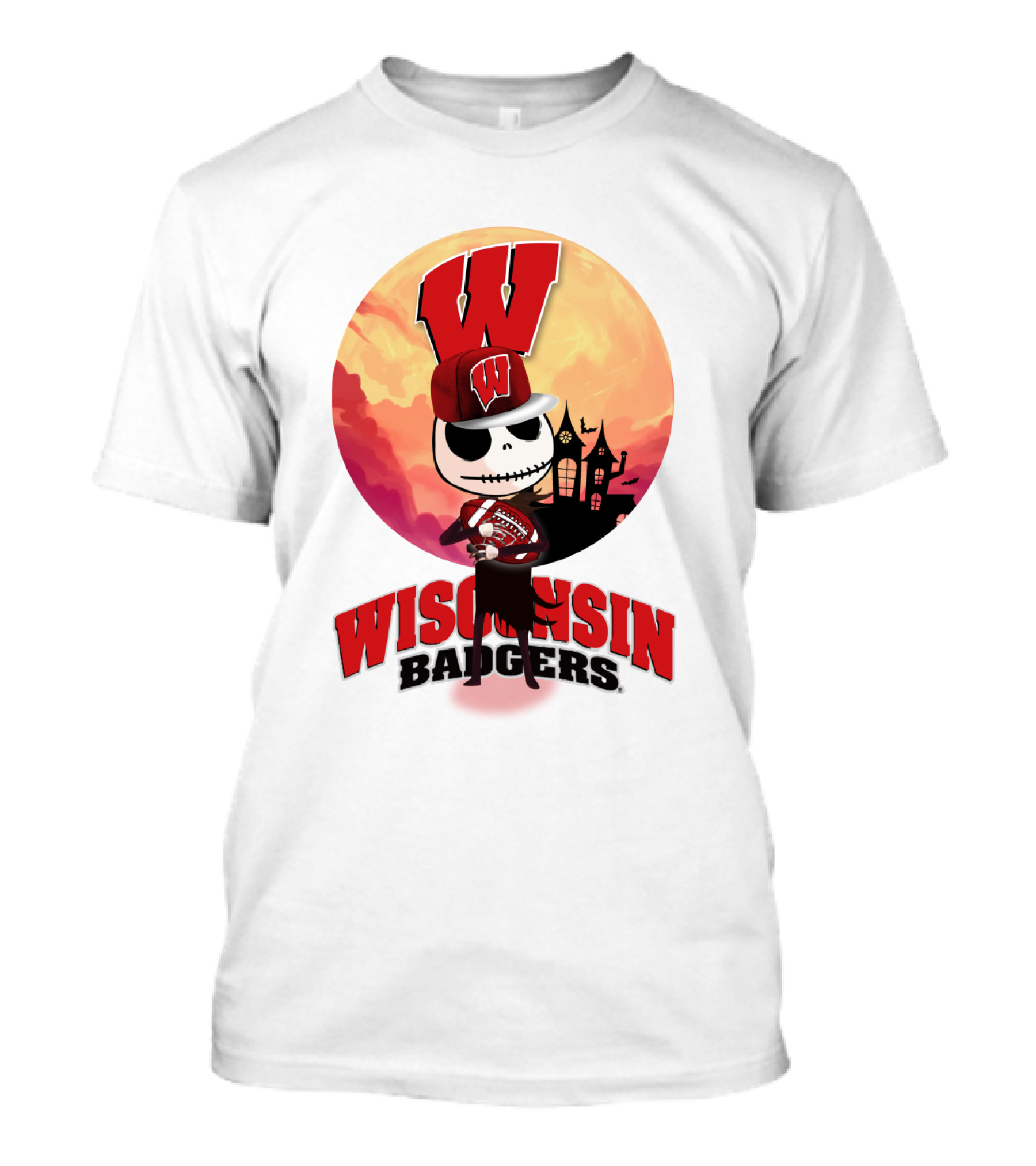 Wisconsin Badgers Halloween Skeleton T-Shirt