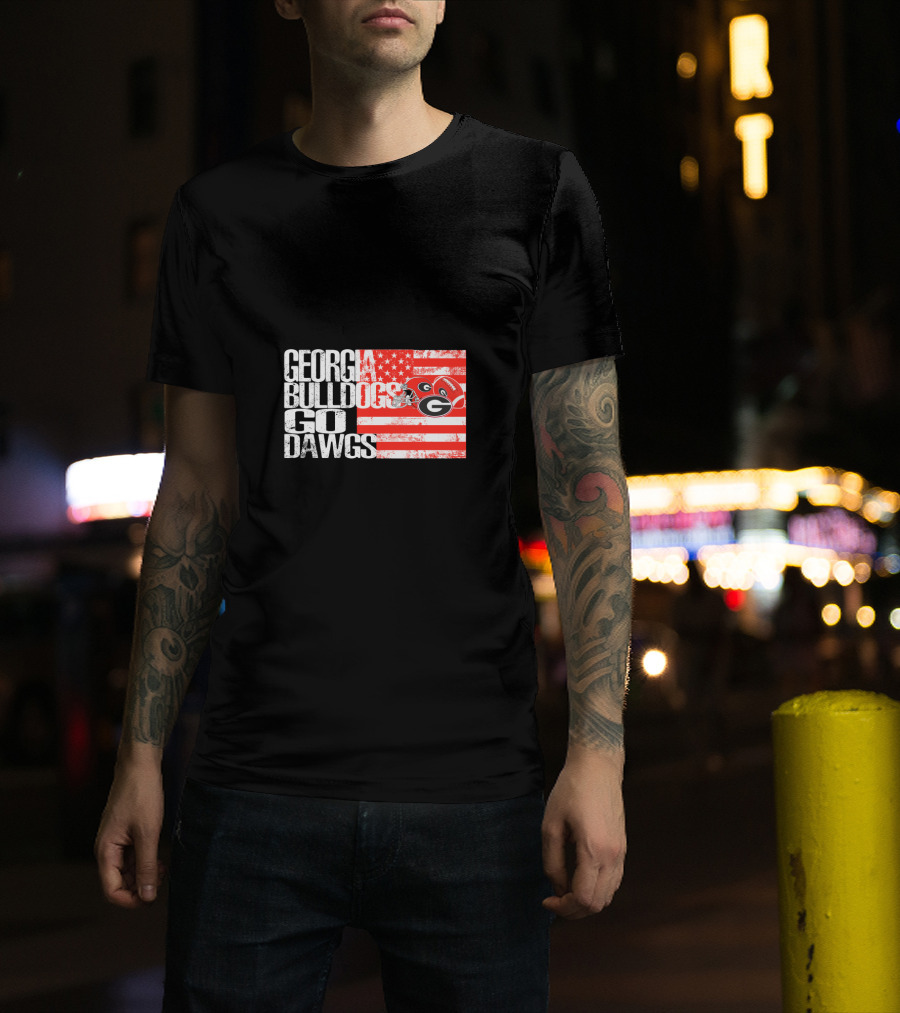 Georgia Bulldogs Go Dawgs American Flag T-Shirt