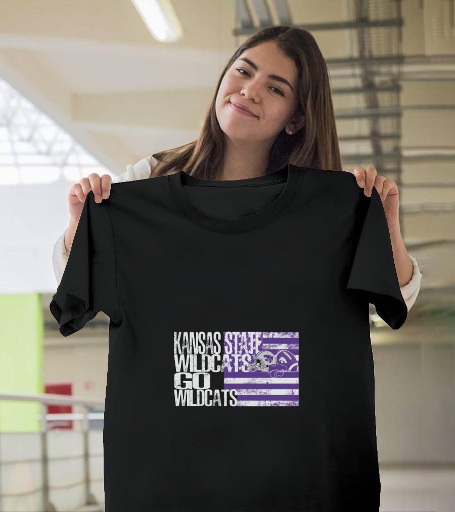 Kansas State Wildcats Go Wildcats Flag T-Shirt