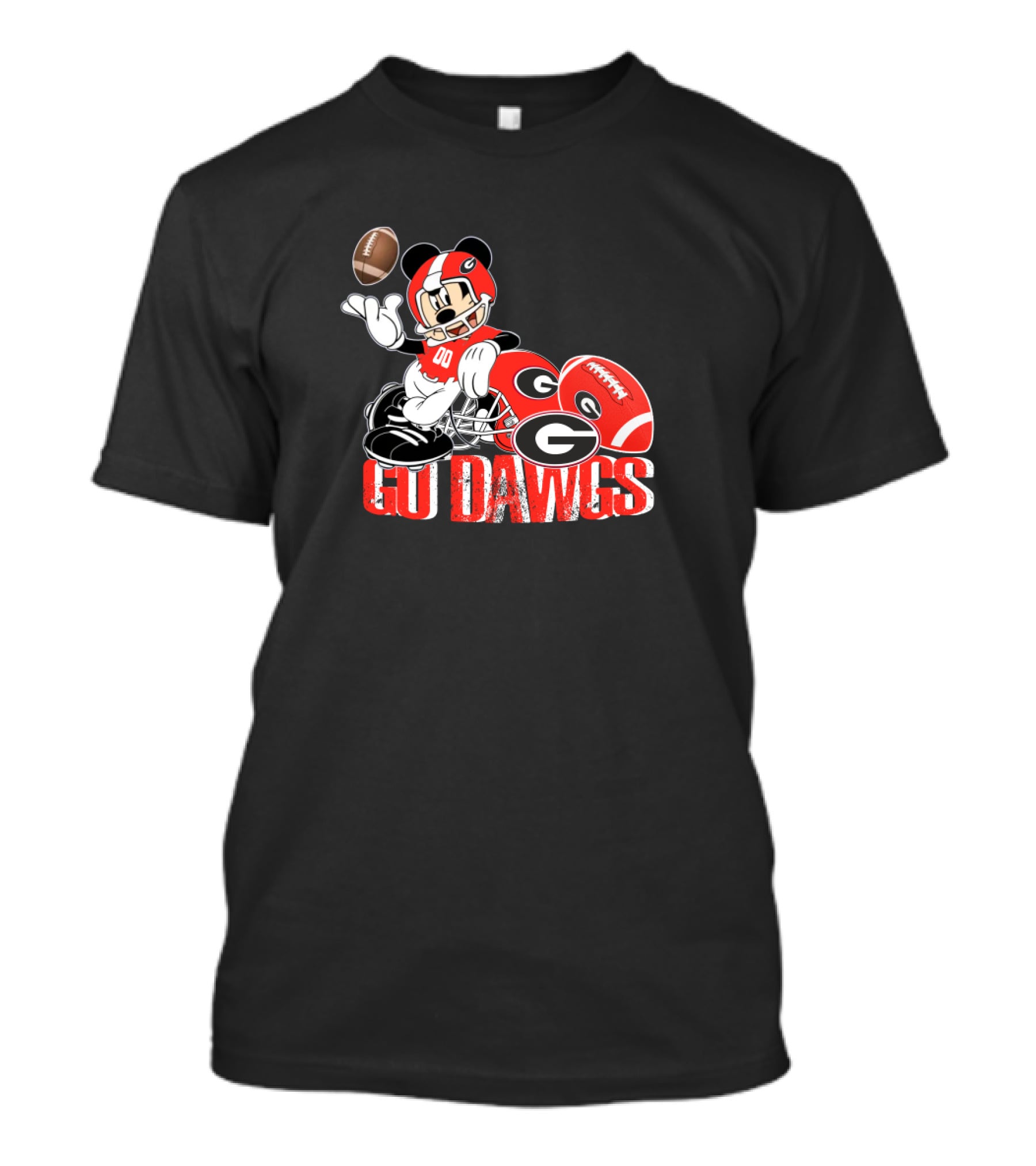 Chtnca8009 Go Dawgs Football Georgia Bulldogs Mickey Mouse T-Shirt
