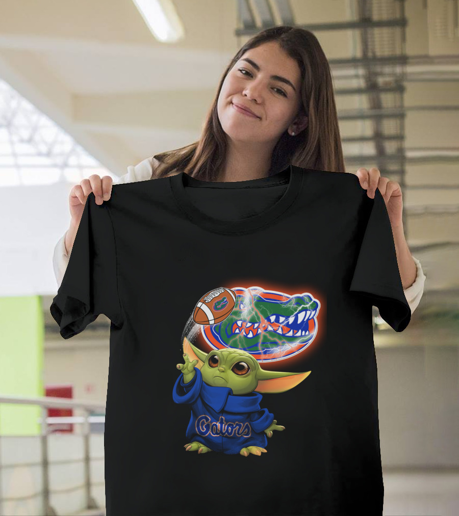 Gators Baby Yoda Holding Football Florida Gators T-Shirt