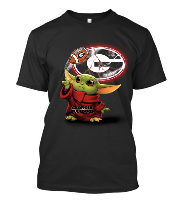 Georgia Bulldogs Football Baby Yoda Magic Force T-Shirt