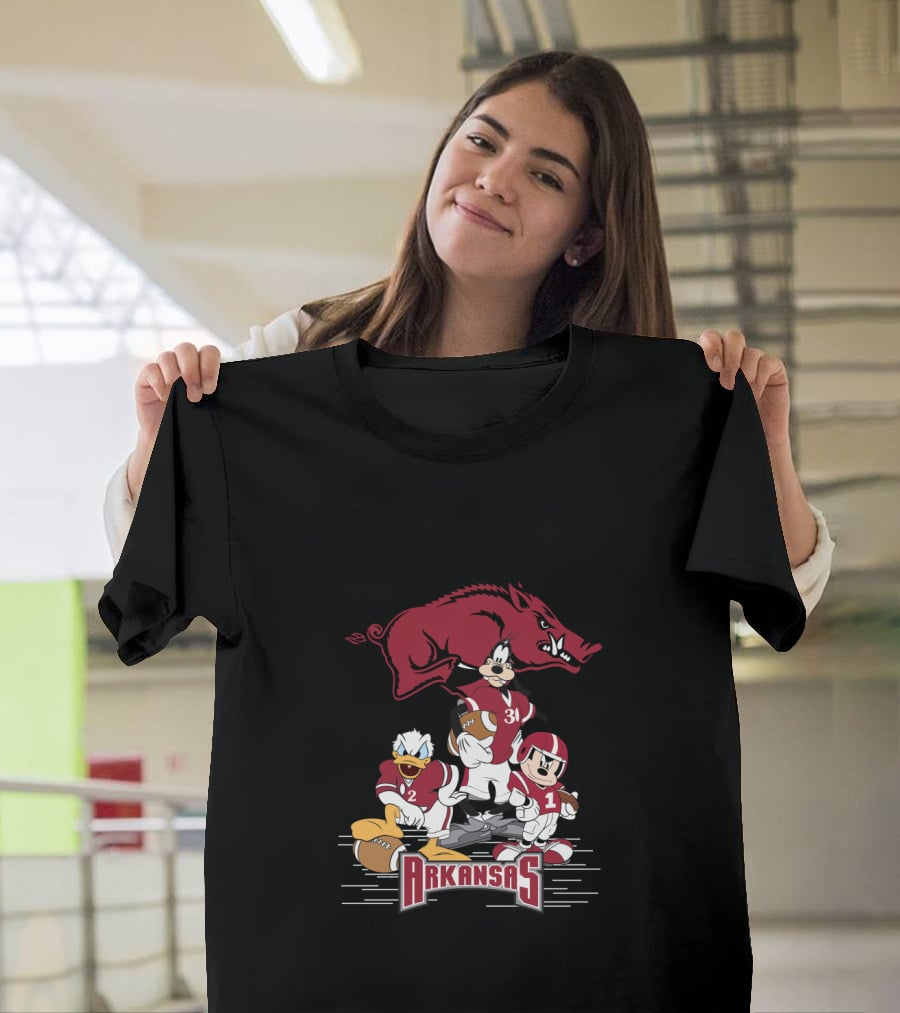 Arkansas Razorbacks Football Disney Characters T-Shirt