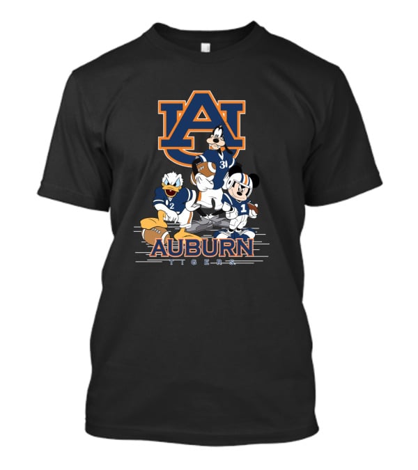 Auburn Tigers Disney Characters Football Team T-Shirt