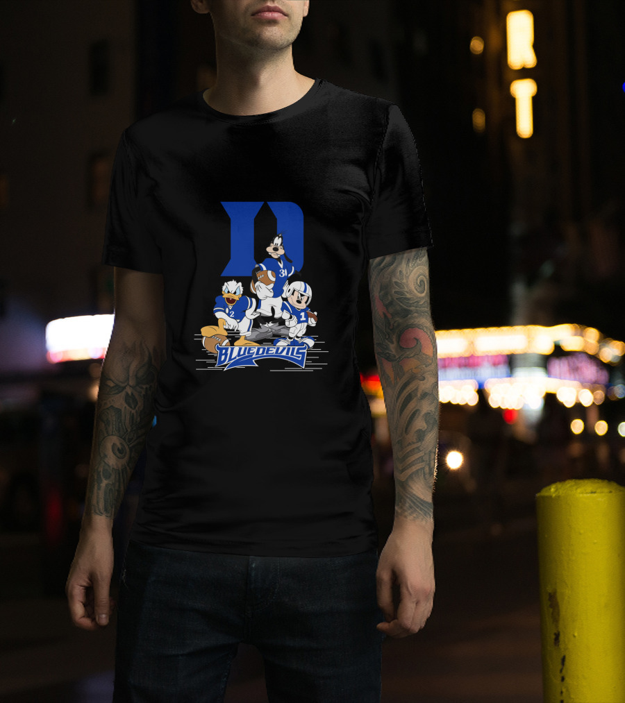Blue Devils Football Mickey Donald Goofy Duke D T-Shirt
