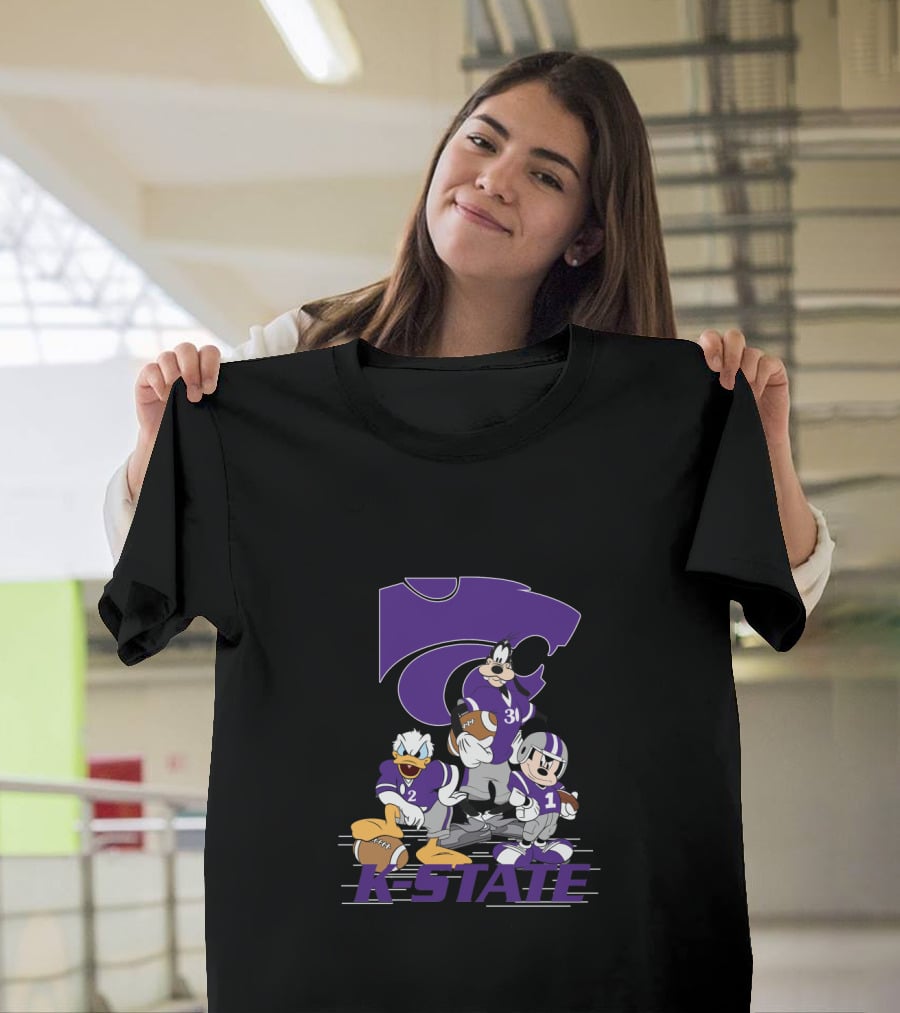 K-State Wildcats Football Characters With Ksu Powercat Logo Chtnca10009 T-Shirt