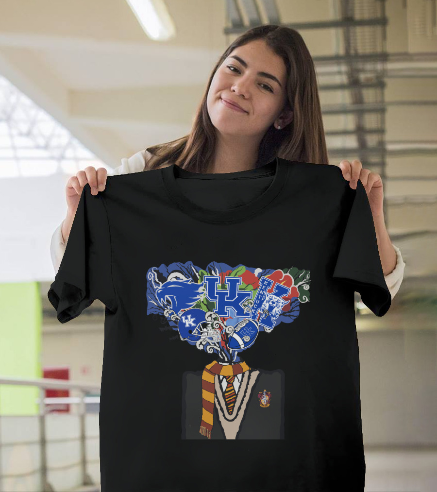 Chtnca11016 Kentucky Wildcats Hogwarts Gryffindor Mashup T-Shirt