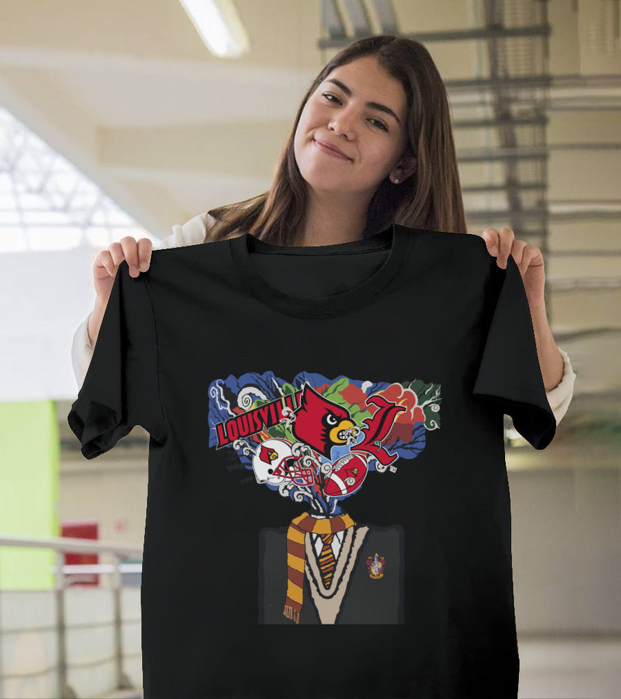 Louisville Cardinals Hogwarts Crest And Tie Sports Fan Chtnca11017 T-Shirt
