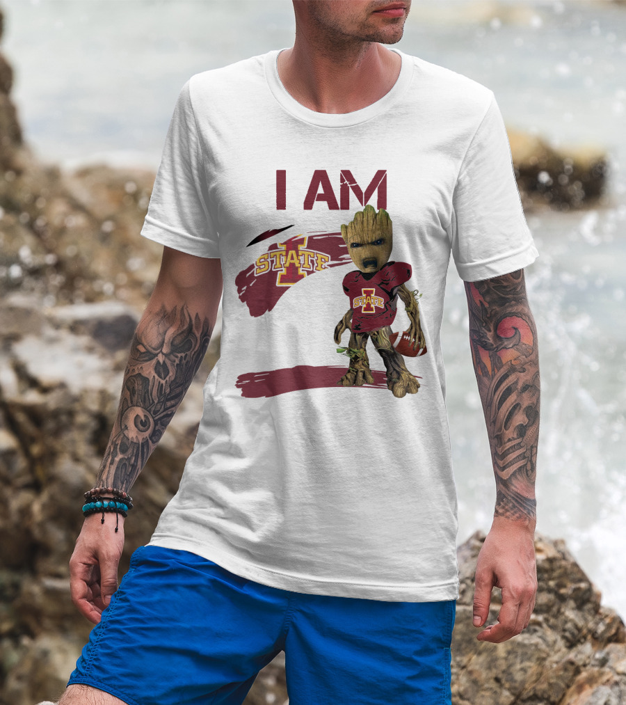 I Am Iowa State Baby Groot Football T-Shirt