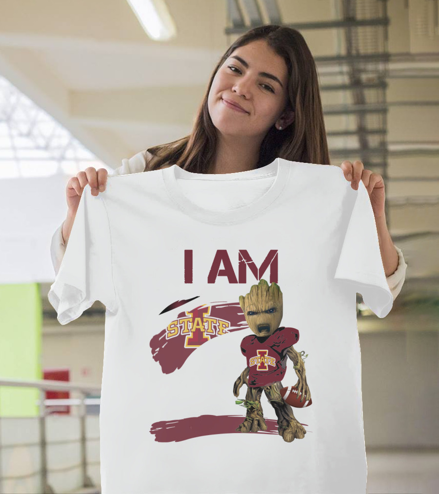 I Am Iowa State Baby Groot Football T-Shirt