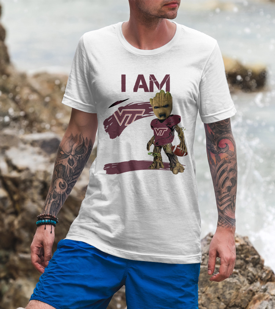 I Am Groot VT Football Hokies Baby Groot T-Shirt